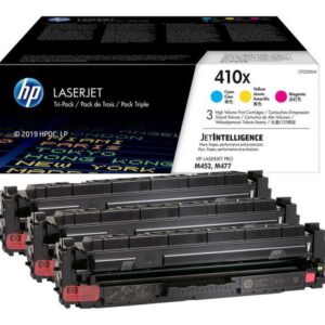 hp cf411x/cf412x/cf413x pack de 3 cartuchos de toner originales 410x