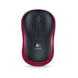 logitech m185 raton inalambrico 1000dpi 3 botones uso ambidiestro color negro/rojo