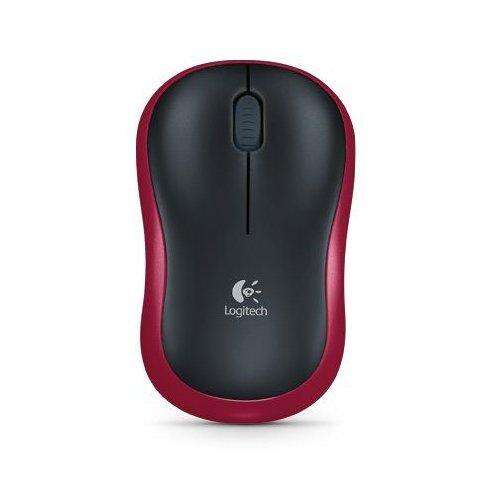 logitech m185 raton inalambrico 1000dpi 3 botones uso ambidiestro color negro/rojo