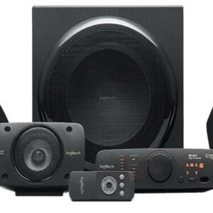 logitech z906 sistema de altavoces 5.1 thx 1000w subwoofer 165w dolby & dts mando a distancia color negro
