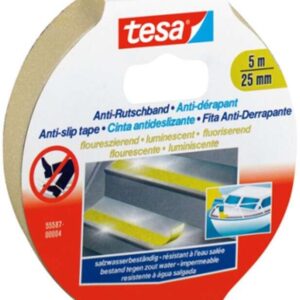 tesa anti slip tape cinta antideslizante adhesiva fluorescente 5mx25mm fuerte adhesion se puede cortar a mano color amarillo fluorescente