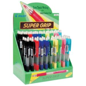 pilot supergrip h185 expositor de 60 portaminas trazo 0.5mm mina hb colores surtidos