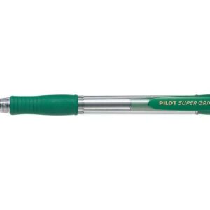 pilot boligrafo de bola retractil supergrip punta redonda 1.0mm trazo 0.27mm tinta de aceite grip ergonomico color verde