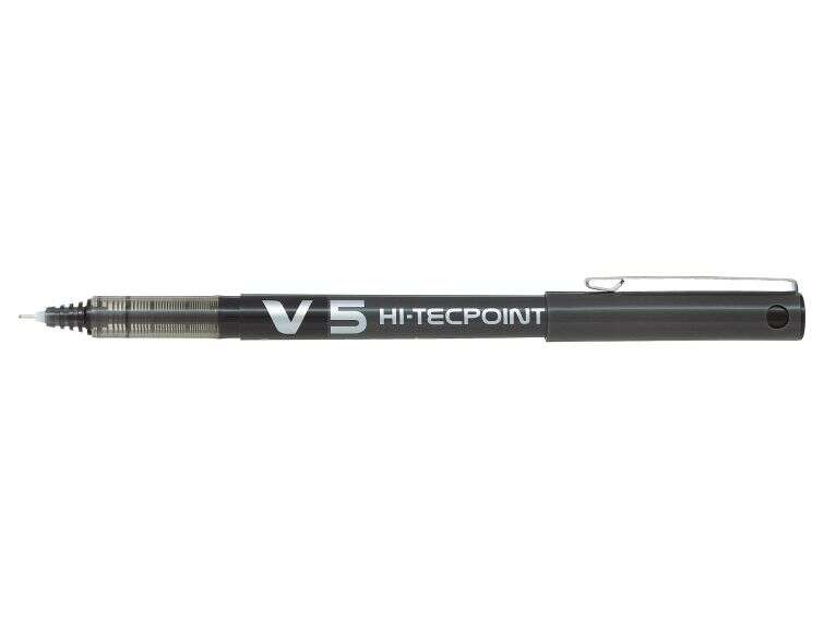 pilot boligrafo de tinta liquida v5 hi tecpoint rollerball punta fina de aguja 0.5mm trazo 0.3mm color negro