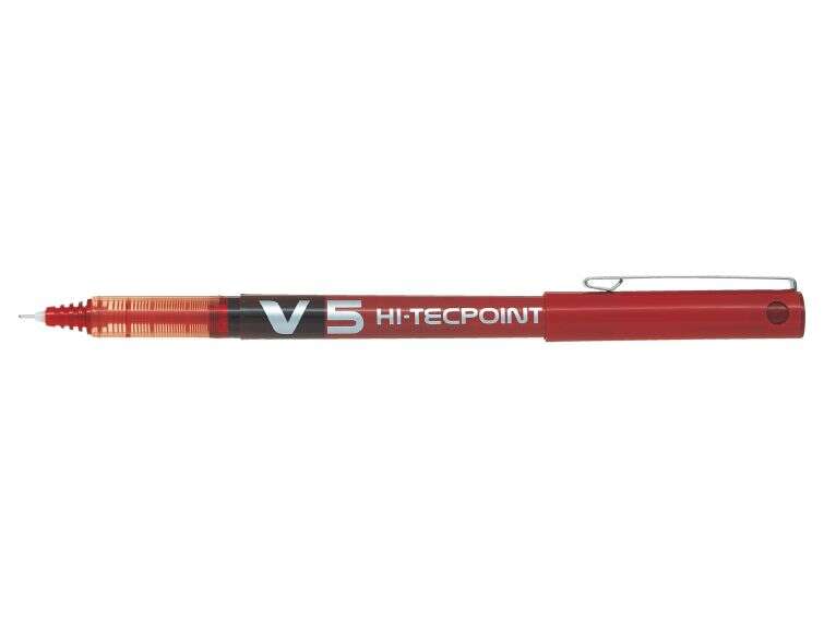 pilot boligrafo de tinta liquida v5 hi tecpoint rollerball punta fina de aguja 0.5mm trazo 0.3mm color rojo
