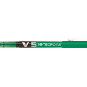 pilot boligrafo de tinta liquida v5 hi tecpoint rollerball punta fina de aguja 0.5mm trazo 0.3mm color verde