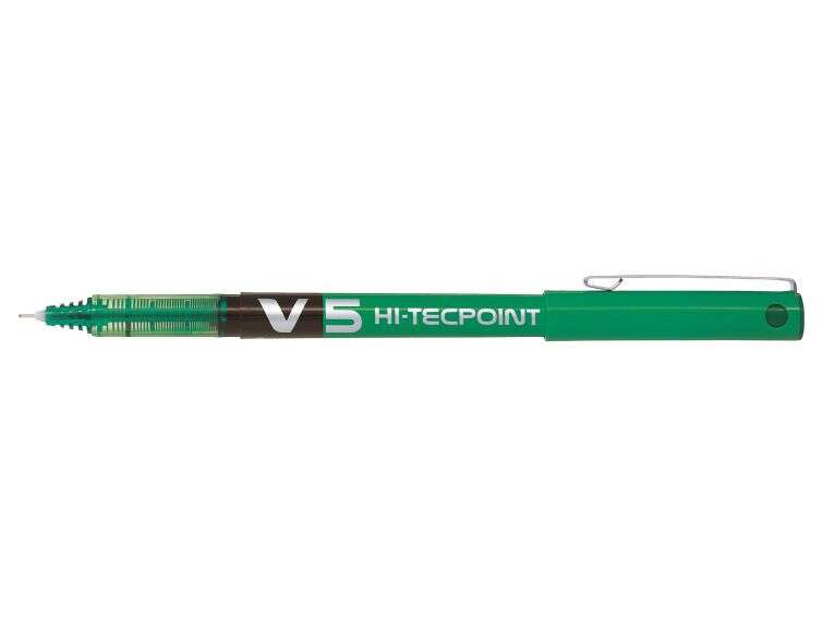 pilot boligrafo de tinta liquida v5 hi tecpoint rollerball punta fina de aguja 0.5mm trazo 0.3mm color verde