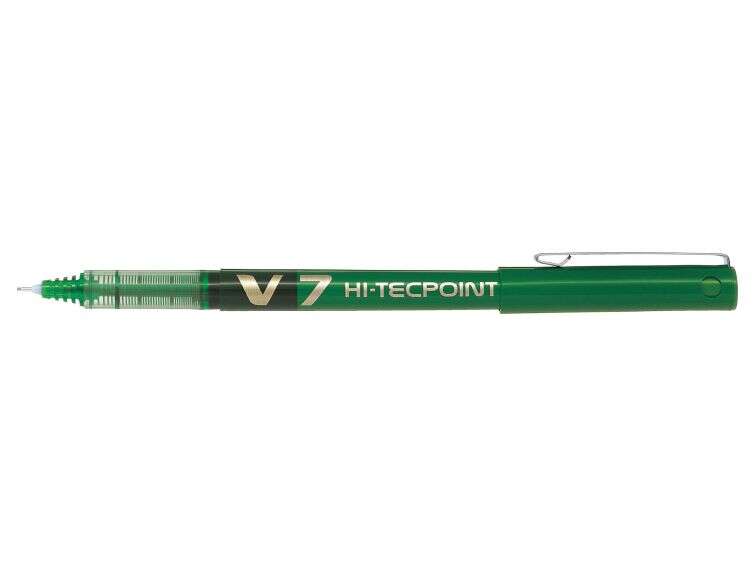 pilot boligrafo de tinta liquida v7 hi tecpoint rollerball punta fina de aguja 0.7mm trazo 0.5mm color verde