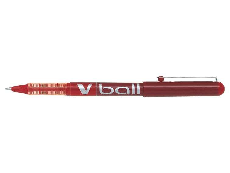 pilot boligrafo de tinta liquida v ball 07 rollerball punta de bola redonda 0.7mm trazo 0.5mm color rojo