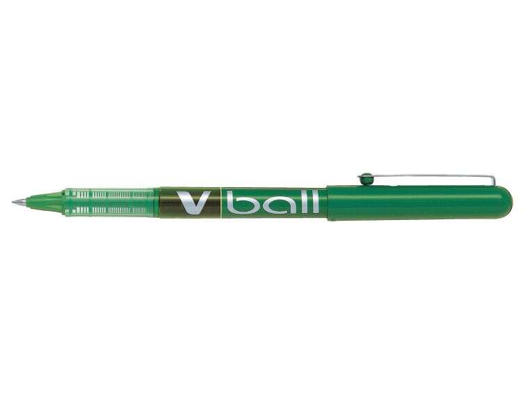 pilot boligrafo de tinta liquida v ball 07 rollerball punta de bola redonda 0.7mm trazo 0.5mm color verde