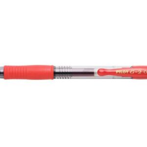 pilot boligrafo de gel g2 rollerball retractil recargable punta de bola redonda 0.7mm trazo 0.32mm grip ergonomico color rojo