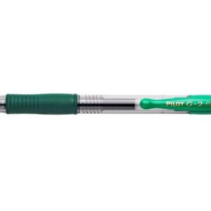 pilot boligrafo de gel g2 rollerball retractil recargable punta de bola redonda 0.7mm trazo 0.32mm grip ergonomico color verde
