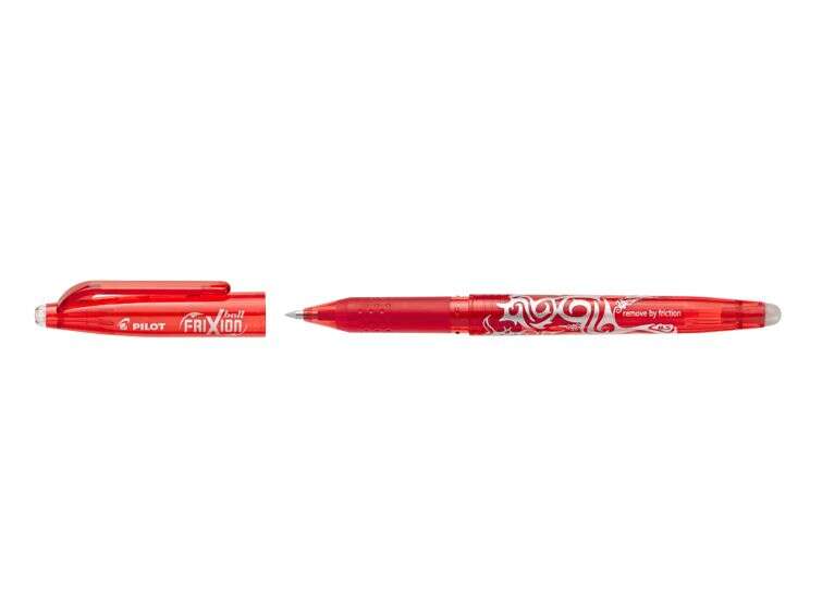 pilot frixion ball boligrafo de gel borrable punta de bola 0.7mm trazo 0.4mm grip ergonomico color rojo
