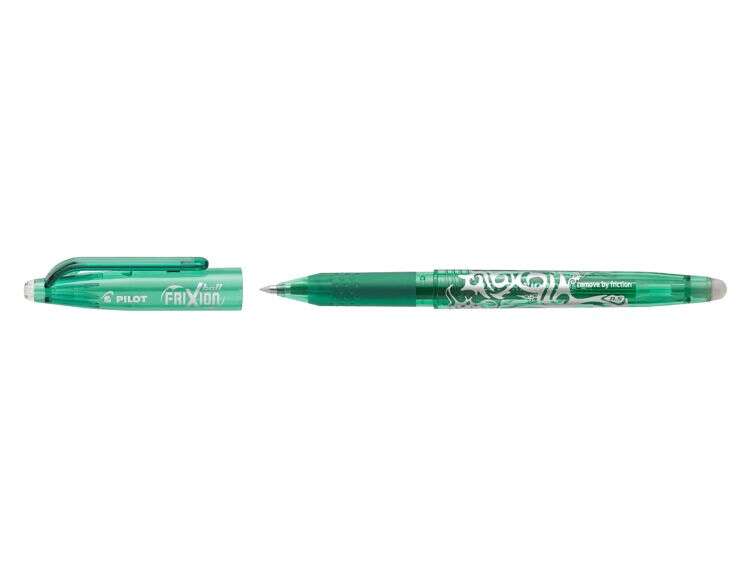 pilot frixion ball boligrafo de gel borrable punta de bola 0.7mm trazo 0.4mm grip ergonomico color verde