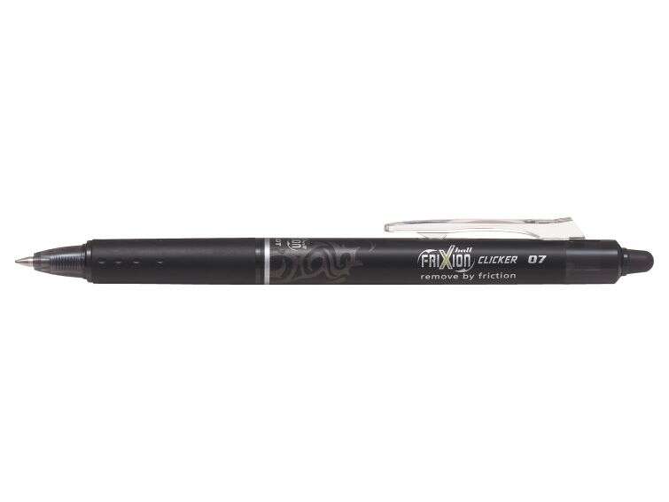 pilot frixion clicker boligrafo de gel borrable retractil punta de bola 0.7mm trazo 0.4mm grip ergonomico color negro
