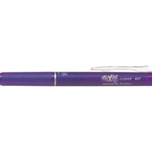 pilot frixion clicker boligrafo de gel borrable retractil punta de bola 0.7mm trazo 0.4mm grip ergonomico color violeta