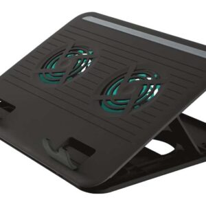 trust cyclone base refrigeradora usb para portatil hasta 16" 2x ventiladores silenciosos 8 posiciones ajustables color negro