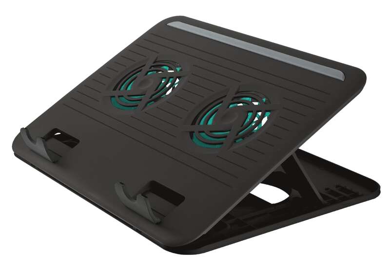 trust cyclone base refrigeradora usb para portatil hasta 16" 2x ventiladores silenciosos 8 posiciones ajustables color negro