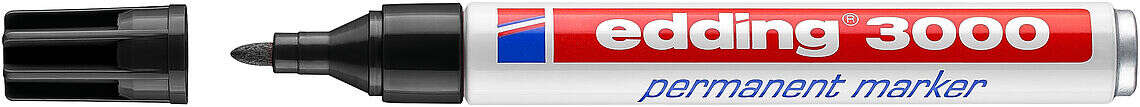 edding 3000 rotulador permanente punta redonda de 1.5mm trazo entre 1.5 y 3mm recargable secado rapido color negro