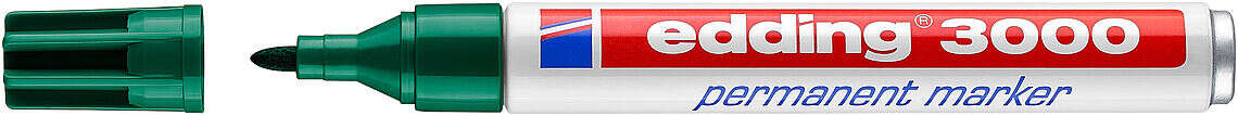 edding 3000 rotulador permanente punta redonda de 1.5mm trazo entre 1.5 y 3mm recargable secado rapido color verde