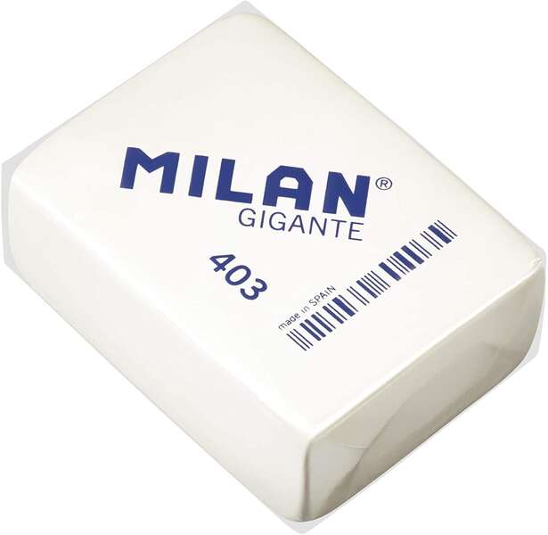 milan 403 goma de borrar gigante miga de pan suave caucho sintetico color blanco
