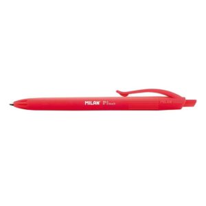 milan p1 touch boligrafo de bola retractil punta redonda 1mm tinta de aceite escritura suave 1.200m de escritura color rojo