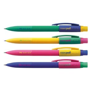 milan pl1 expositor de 20 portaminas mina 0.9mm 2b grafito goma milan extra larga colores surtidos