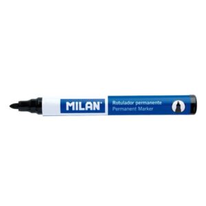 milan rotulador permanente punta redonda 4mm tinta a base de alcohol color negro