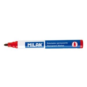 milan rotulador permanente punta redonda 4mm tinta a base de alcohol color rojo