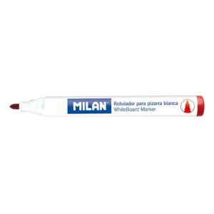 milan rotuladores para pizarra blanca con punta redonda punta 4.7 mm tinta a base de alcohol borrable en seco color rojo