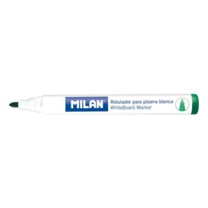 milan rotuladores para pizarra blanca con punta redonda punta 4.7 mm tinta a base de alcohol borrable en seco color verde