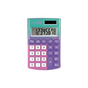 milan pocket sunset calculadora de bolsillo con pantalla de 8 digitos 3 teclas de memoria y raiz cuadrada teclas con tacto suave