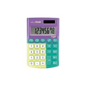 milan pocket sunset calculadora de bolsillo con pantalla de 8 digitos 3 teclas de memoria y raiz cuadrada teclas con tacto suave