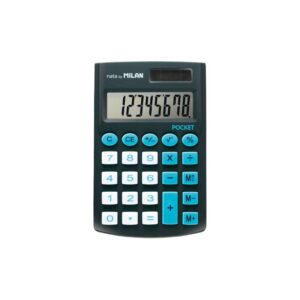 milan pocket calculadora de bolsillo con pantalla de 8 digitos 3 teclas de memoria y raiz cuadrada teclas con tacto suave color negro