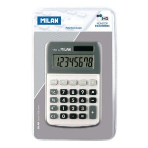 milan calculadora de 8 digitos calculadora de sobremesa 3 teclas de memoria y raiz cuadrada color gris