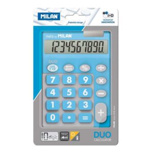 milan calculadora 10 digitos duo calculadora de sobremesa teclas grandes tecla rectificacion entrada de datos color azul