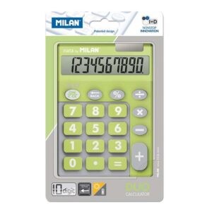 milan calculadora 10 digitos duo calculadora de sobremesa teclas grandes tecla rectificacion entrada de datos color verde