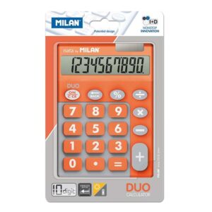 milan calculadora 10 digitos duo calculadora de sobremesa teclas grandes tecla rectificacion entrada de datos color naranja