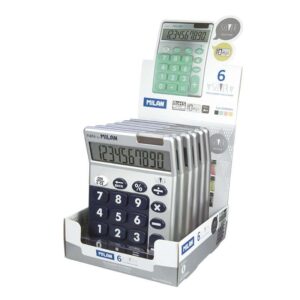 milan expositor de 6 calculadoras 10 digitos silver calculadora de sobremesa teclas grandes tecla rectificacion entrada de datos colores surtidos