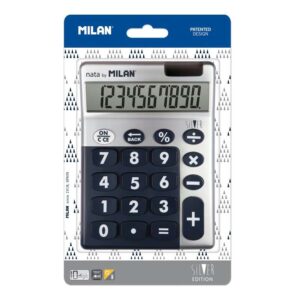milan calculadora 10 digitos silver calculadora de sobremesa teclas grandes tecla rectificacion entrada de datos color gris