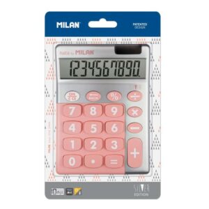 milan calculadora 10 digitos silver calculadora de sobremesa teclas grandes tecla rectificacion entrada de datos color rosa