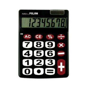 milan nata calculadora de sobremesa 8 digitos teclas grandes tecla rectificacion entrada de datos color negro