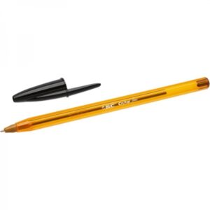 bic cristal original fine boligrafo de bola punta redonda de 0.8mm trazo de 0.30mm tinta con base de aceite translucido color negro