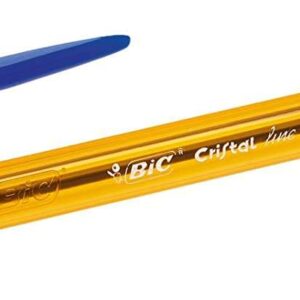 bic cristal original fine boligrafo de bola punta redonda de 0.8mm trazo de 0.30mm tinta con base de aceite translucido color azul