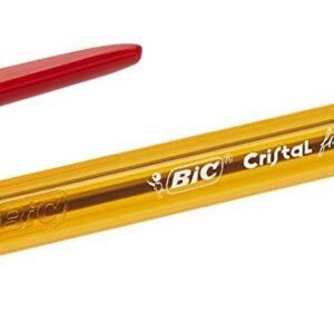 bic cristal original fine boligrafo de bola punta redonda de 0.8mm trazo de 0.30mm tinta con base de aceite translucido color rojo