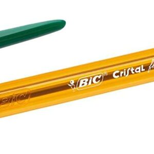 bic cristal original fine boligrafo de bola punta redonda de 0.8mm trazo de 0.30mm tinta con base de aceite translucido color verde