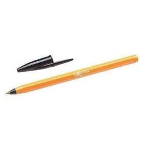 bic orange original fine boligrafo de bola punta redonda de 0.8mm trazo de 0.30mm tinta con base de aceite cuerpo naranja color negro