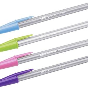 bic cristal fun boligrafo de bola punta redonda de 1.6mm trazo 0.42mm tinta con base de aceite colores surtidos
