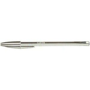 bic cristal shine boligrafo de bola punta media de 1.0mm tinta con base de aceite elegante cuerpo plateado color negro