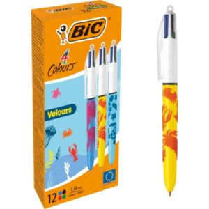 bic 4 colours velours boligrafo de bola retractil punta media de 1.0 mm tinta con base de aceite diseño mar